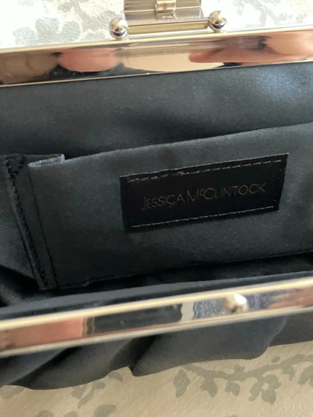Jessica McClintock Pleated Clutch - Navy